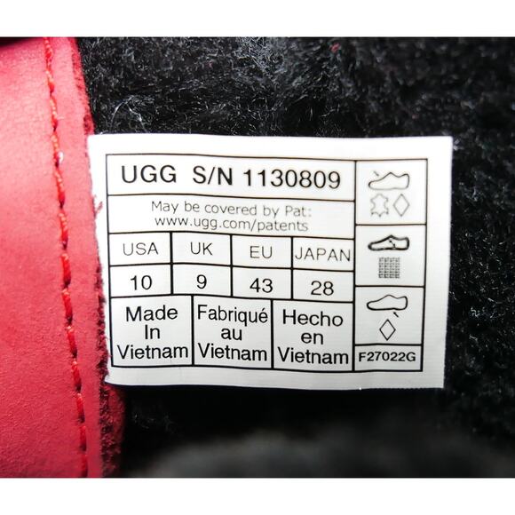 NEW UGG BUTTE LEATHER BOOT SHERPA WOOL VIBRAM RED 1130809 MENS SIZE - 10 - Picture 16 of 16